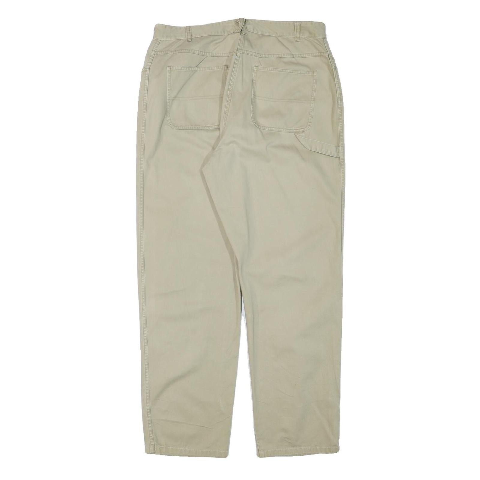 CHRISTOPHER AND BANK Womens Cotton Blend Beige Relaxed Straight Trousers W31 L29