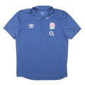 UMBRO Mens Blue Polo Shirt L Rose Logo O2 Rugby Short Sleeve Sportswear