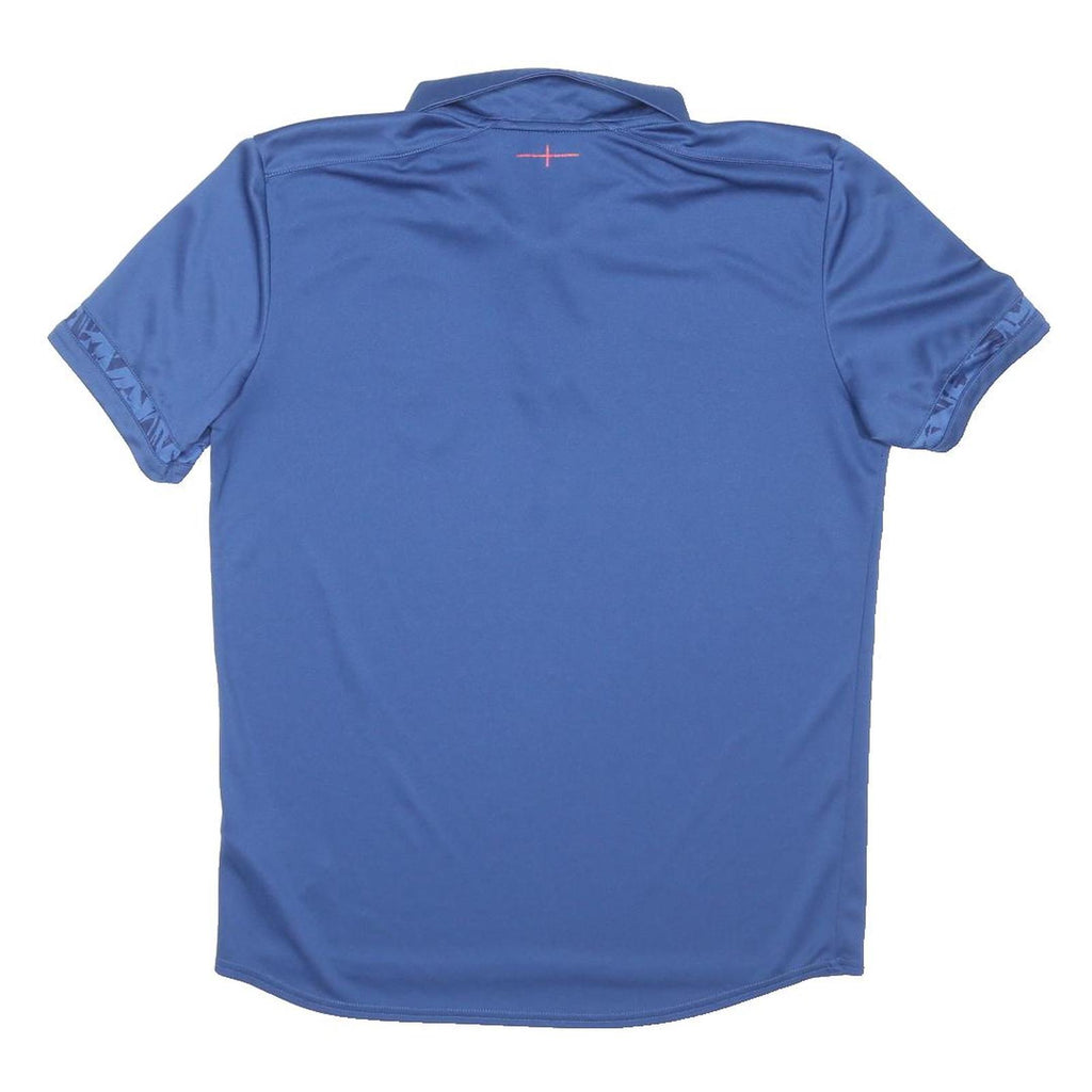 UMBRO Mens Blue Polo Shirt L Rose Logo O2 Rugby Short Sleeve Sportswear