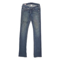 TRUE RELIGION Womens Slim Blue Denim Medium W24 L32 Slim Fit Zip Jeans