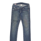 TRUE RELIGION Womens Slim Blue Denim Medium W24 L32 Slim Fit Zip Jeans