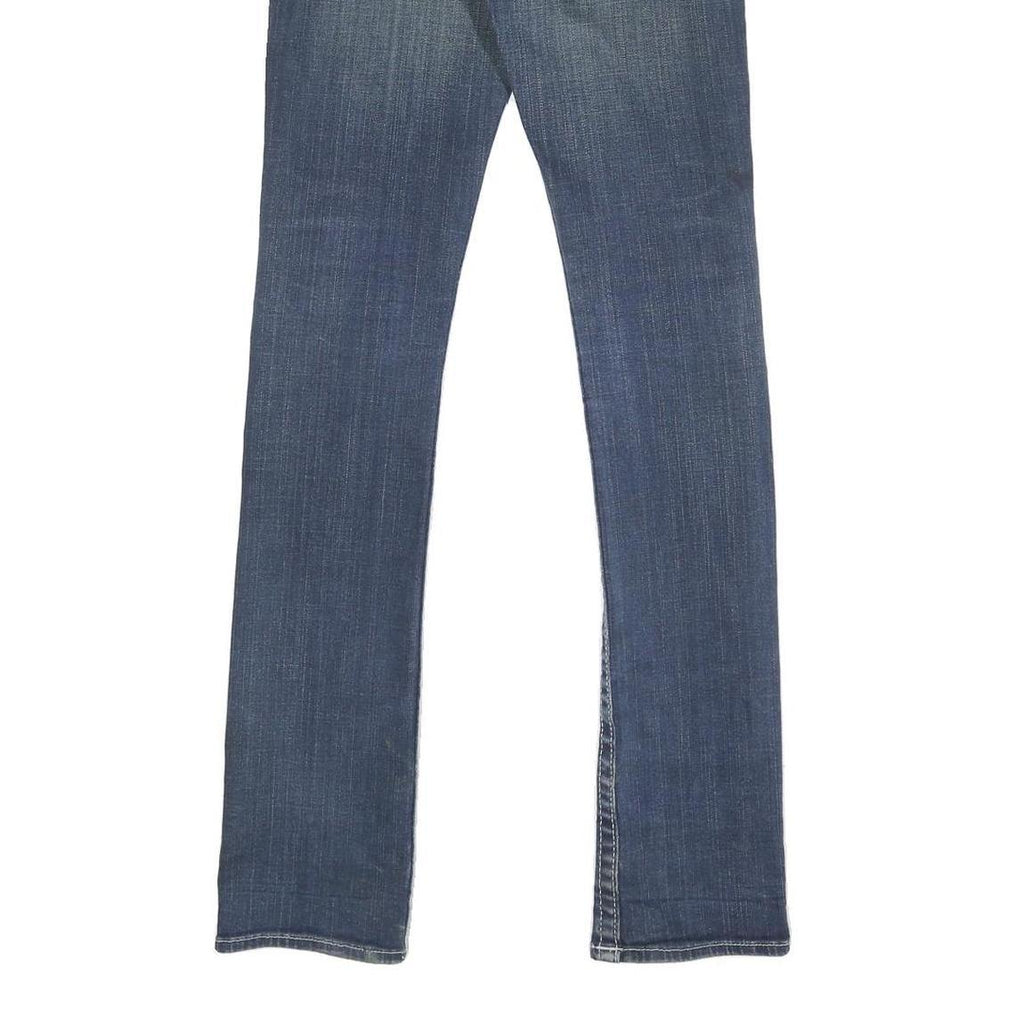 TRUE RELIGION Womens Slim Blue Denim Medium W24 L32 Slim Fit Zip Jeans