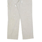 CARHARTT Mens Relaxed Fit Beige Cotton Blend Trousers W32 L28 Workwear Zip