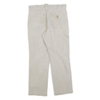 CARHARTT Mens Relaxed Fit Beige Cotton Blend Trousers W32 L28 Workwear Zip
