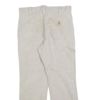 CARHARTT Mens Relaxed Fit Beige Cotton Blend Trousers W32 L28 Workwear Zip