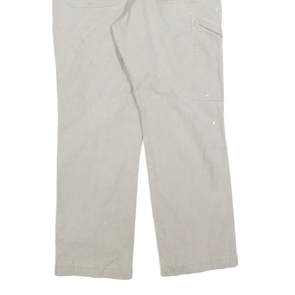CARHARTT Mens Relaxed Fit Beige Cotton Blend Trousers W32 L28 Workwear Zip