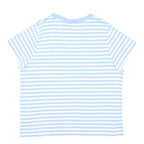 US POLO ASSN Womens Blue & White Striped T-Shirt S Short Sleeve V-Neck Cotton