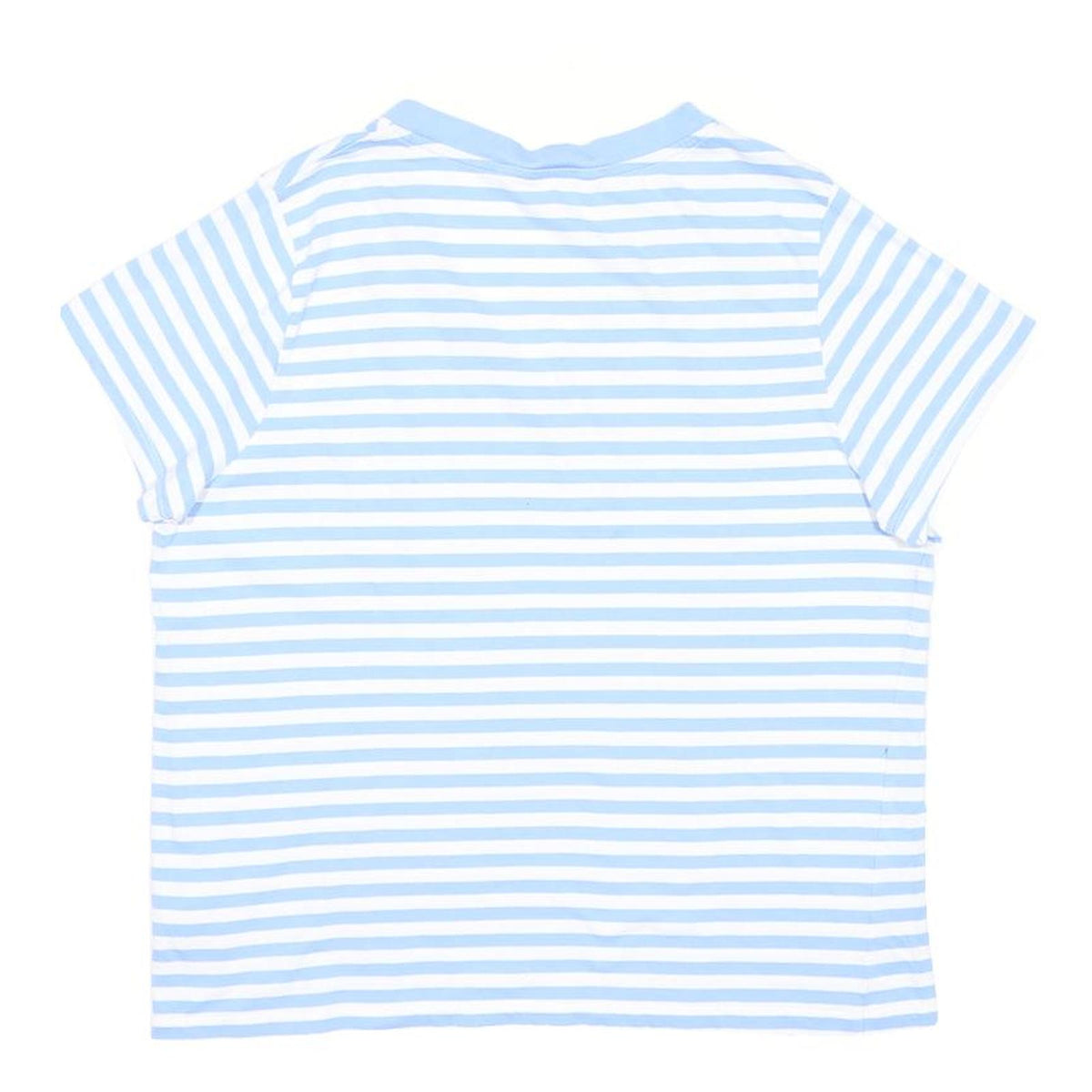 US POLO ASSN Womens Blue & White Striped T-Shirt S Short Sleeve V-Neck Cotton