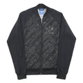 ADIDAS Mens Black Polyester Blend Bomber Jacket S Athletic Plain Zip Stylish