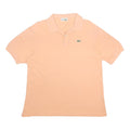 LACOSTE Mens Peach Short Sleeve Plain 2XL Cotton Basic Polo Shirt