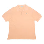 LACOSTE Mens Peach Short Sleeve Plain 2XL Cotton Basic Polo Shirt