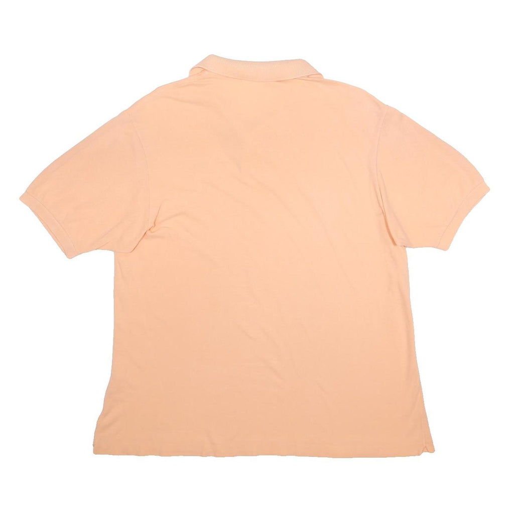 LACOSTE Mens Peach Short Sleeve Plain 2XL Cotton Basic Polo Shirt