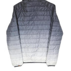 ELLESSE Mens Black & Grey Ombre Quilted Hooded Jacket S Polyester Blend Zip