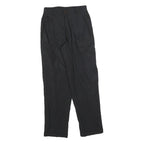 GOL Womens Black Regular Fit Straight Trousers W24 L28 Classic Zip Closure