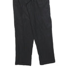 GOL Womens Black Regular Fit Straight Trousers W24 L28 Classic Zip Closure