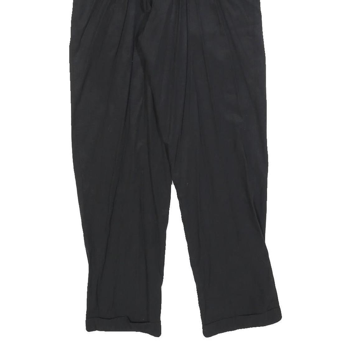 GOL Womens Black Regular Fit Straight Trousers W24 L28 Classic Zip Closure