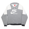 NIKE Womens Grey & White Sportswear Sweatshirt XL Half Zip Casual