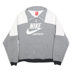 NIKE Womens Grey & White Sportswear Sweatshirt XL Half Zip Casual