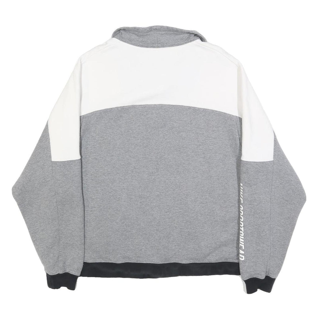 NIKE Womens Grey & White Sportswear Sweatshirt XL Half Zip Casual