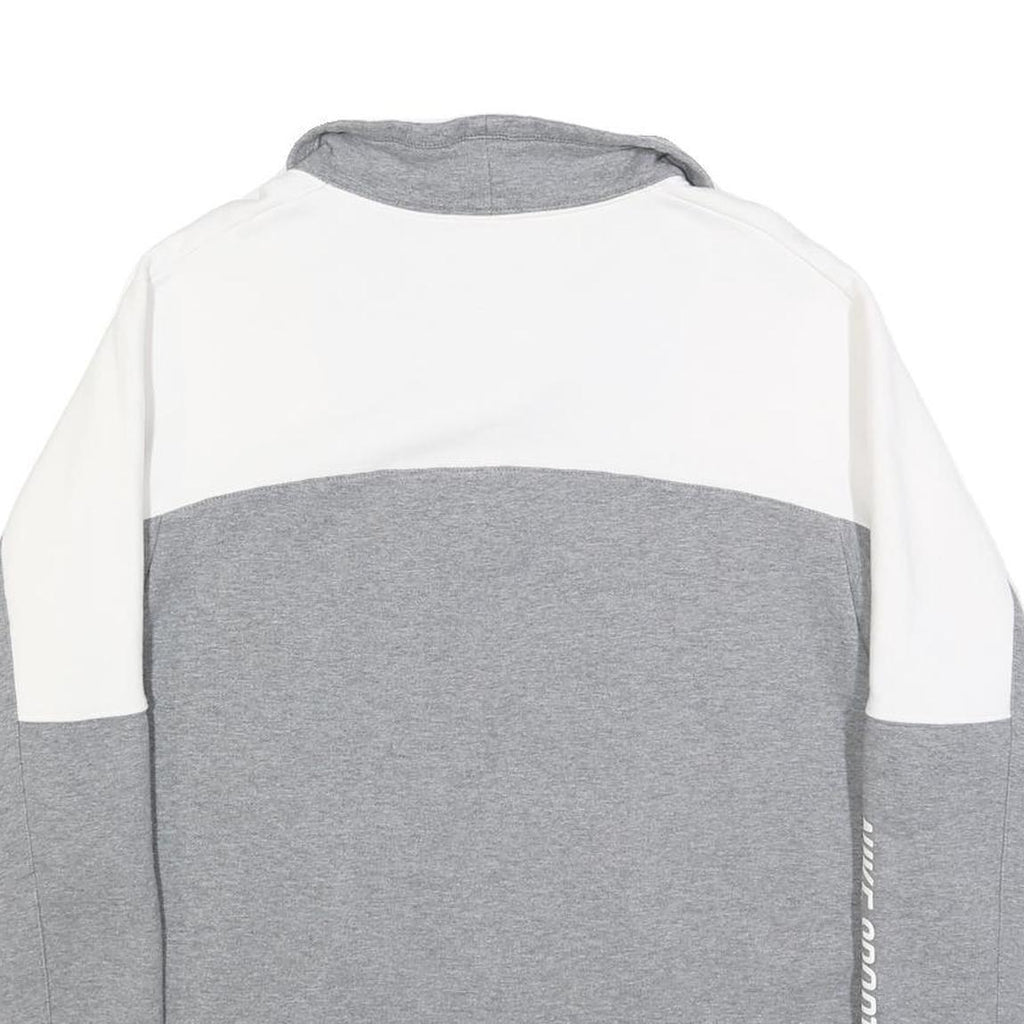 NIKE Womens Grey & White Sportswear Sweatshirt XL Half Zip Casual