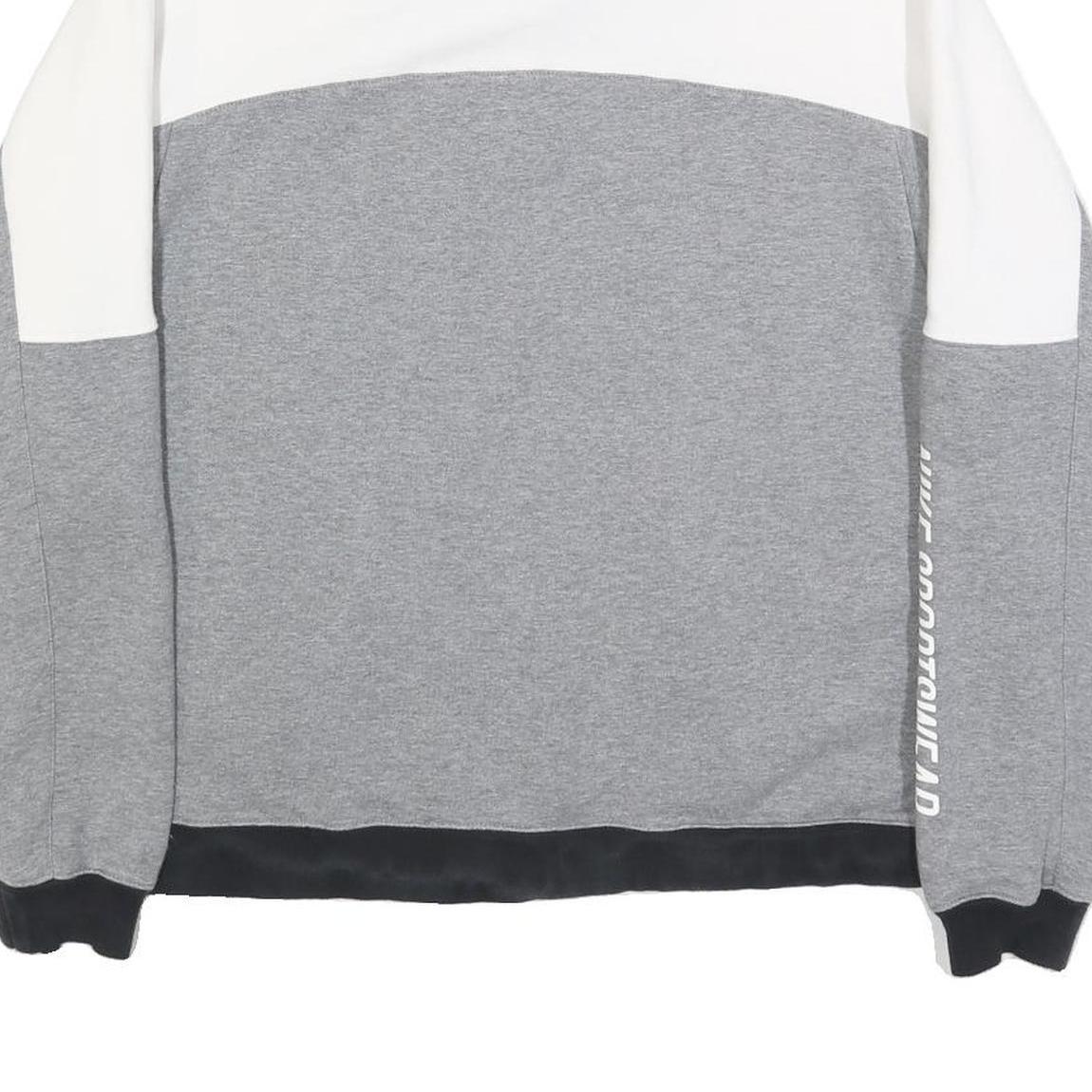 NIKE Womens Grey & White Sportswear Sweatshirt XL Half Zip Casual