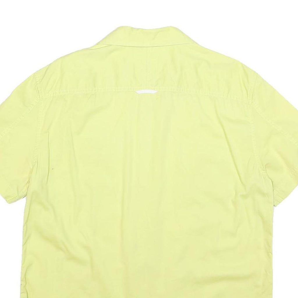 ARMANI EXCHANGE Mens Yellow Casual Shirt L Cotton Blend Short Sleeve Button