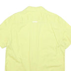 ARMANI EXCHANGE Mens Yellow Casual Shirt L Cotton Blend Short Sleeve Button