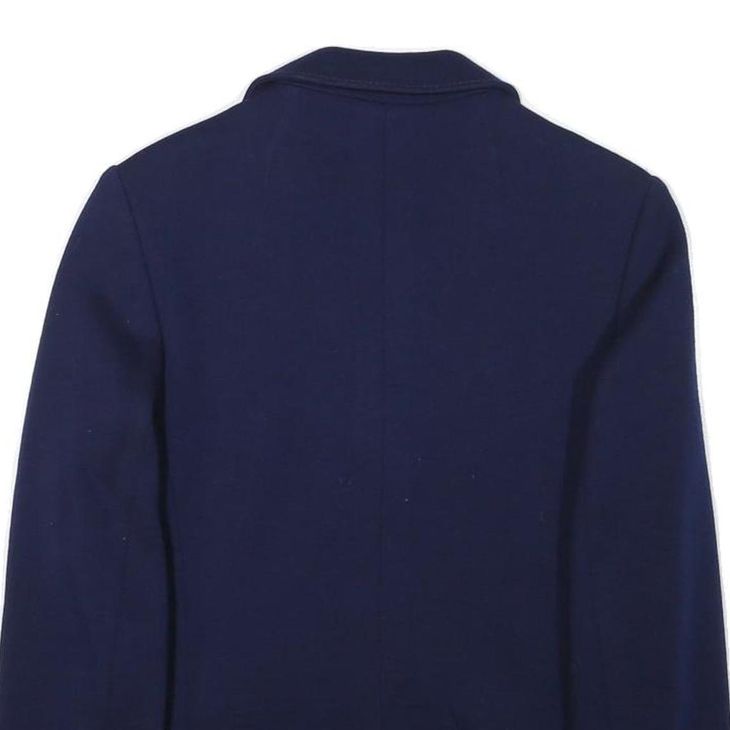Womens Navy Blue Tailored Wool Jacket Button Closure XS Woven Classic Blazer