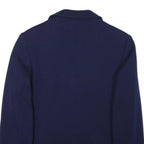 Womens Navy Blue Tailored Wool Jacket Button Closure XS Woven Classic Blazer