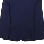 Womens Navy Blue Tailored Wool Jacket Button Closure XS Woven Classic Blazer