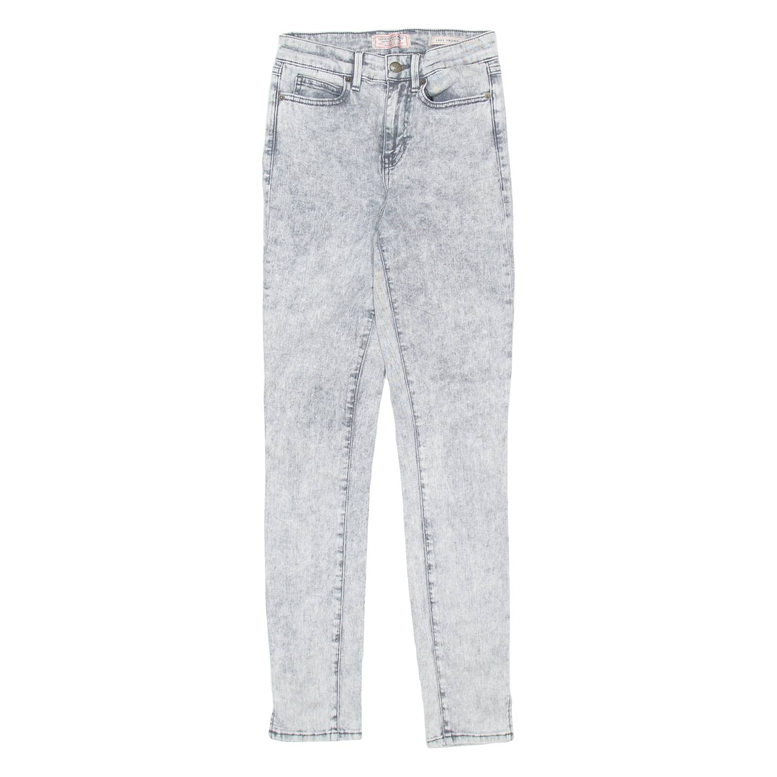 GUESS Mens Jeans Grey Regular Skinny Acid Wash W22 L28