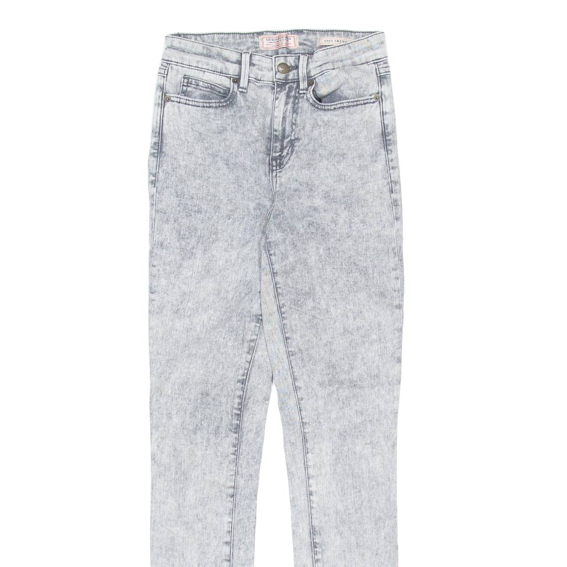 GUESS Mens Jeans Grey Regular Skinny Acid Wash W22 L28