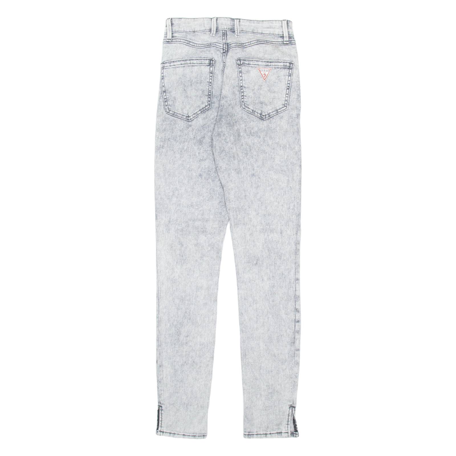 GUESS Mens Jeans Grey Regular Skinny Acid Wash W22 L28