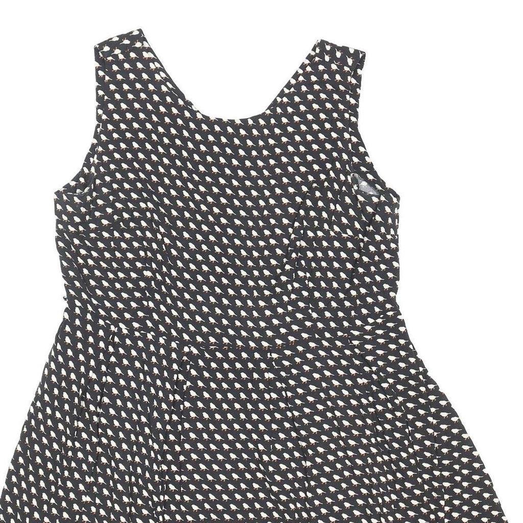 DOROTHY PERKINS Womens Black Cotton Blend Fit & Flare Woven Plain Sleeveless
