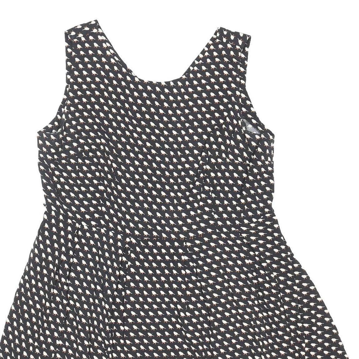 DOROTHY PERKINS Womens Black Cotton Blend Fit & Flare Woven Plain Sleeveless