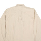 TOMMY HILFIGER Mens Beige Slim Cotton Shirt L Long Sleeve Button Collar Casual