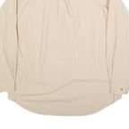 TOMMY HILFIGER Mens Beige Slim Cotton Shirt L Long Sleeve Button Collar Casual