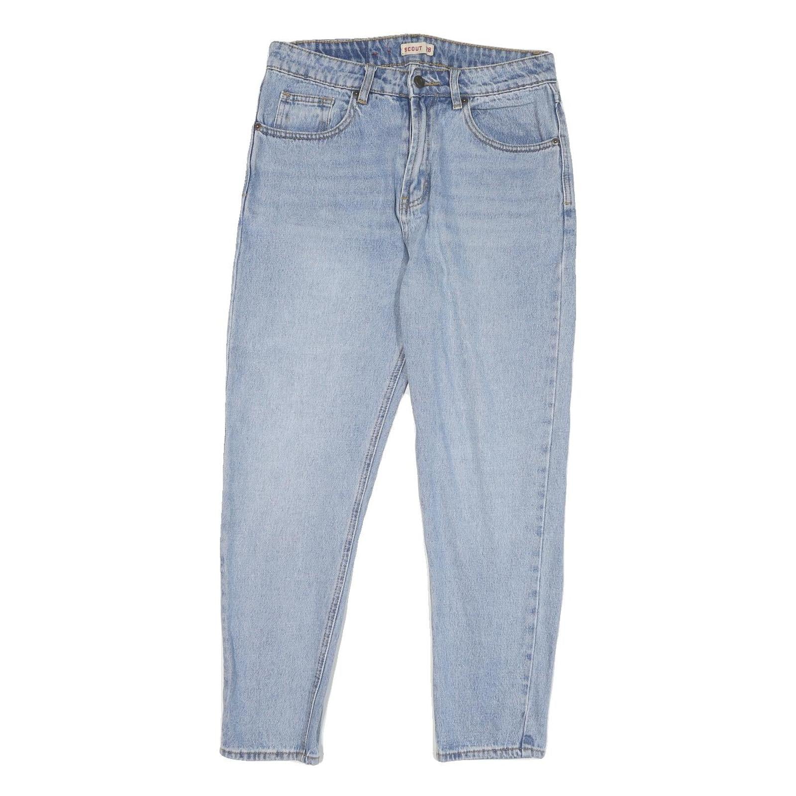 SCOUT Mens Regular Fit Blue Denim Jeans W28 L25 Classic Zip Closure Casual