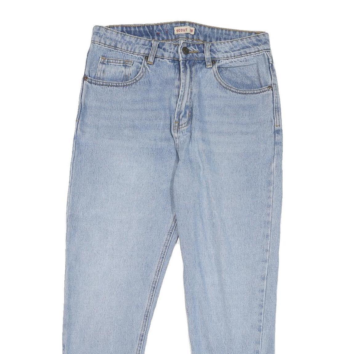 SCOUT Mens Regular Fit Blue Denim Jeans W28 L25 Classic Zip Closure Casual