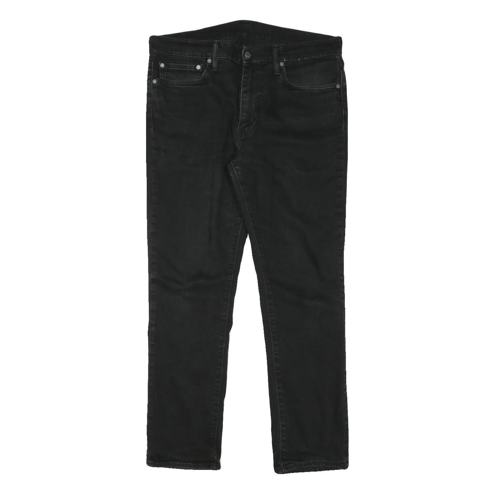 LEVI'S Mens Black Regular Fit Straight Denim Jeans Zip W34 L28 Classic Style