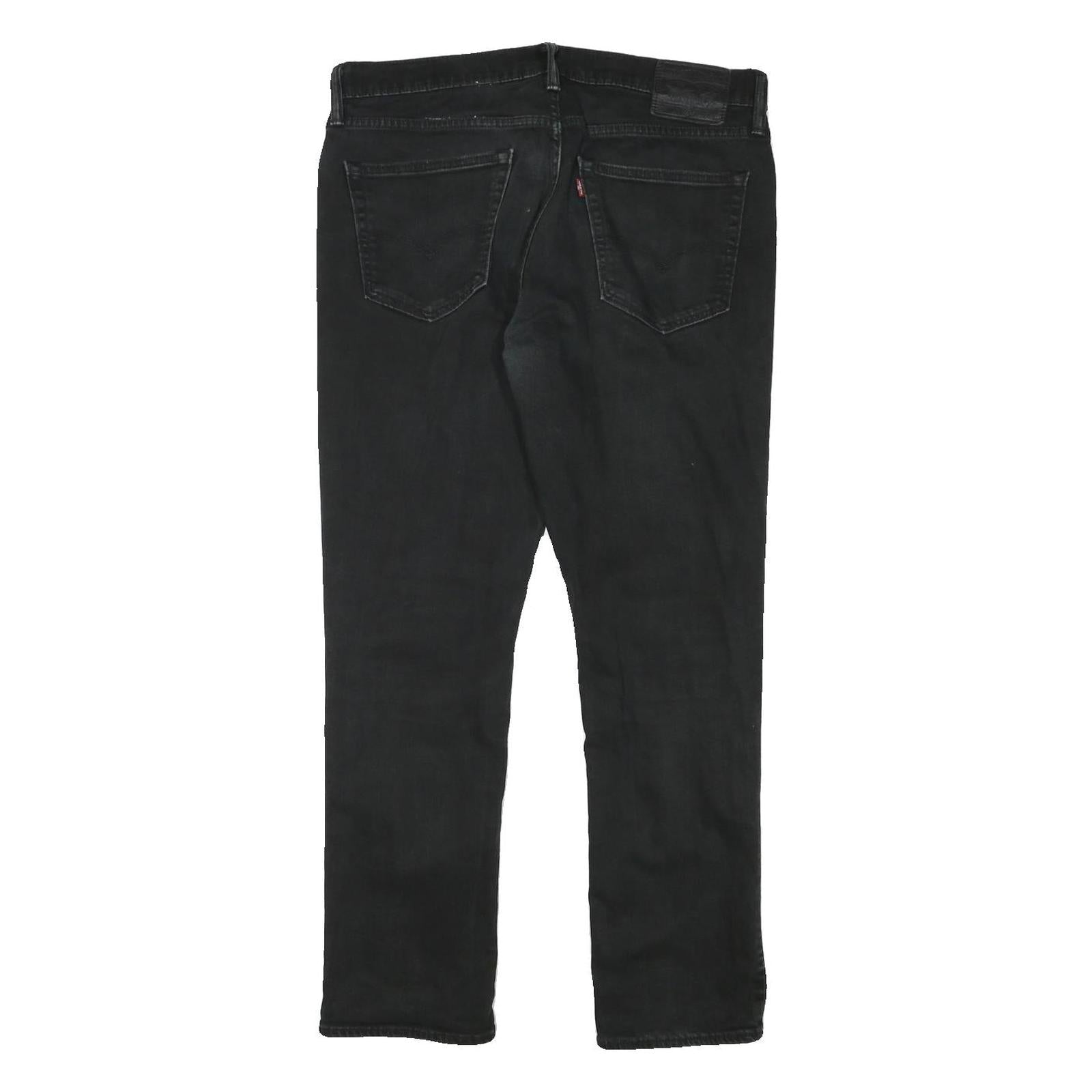 LEVI'S Mens Black Regular Fit Straight Denim Jeans Zip W34 L28 Classic Style