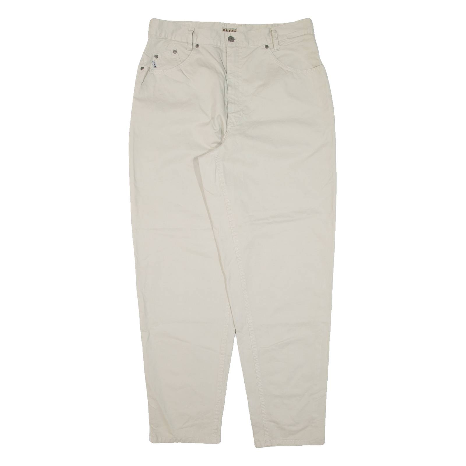 H.I.S Womens Trousers Beige Relaxed Tapered W34 L30