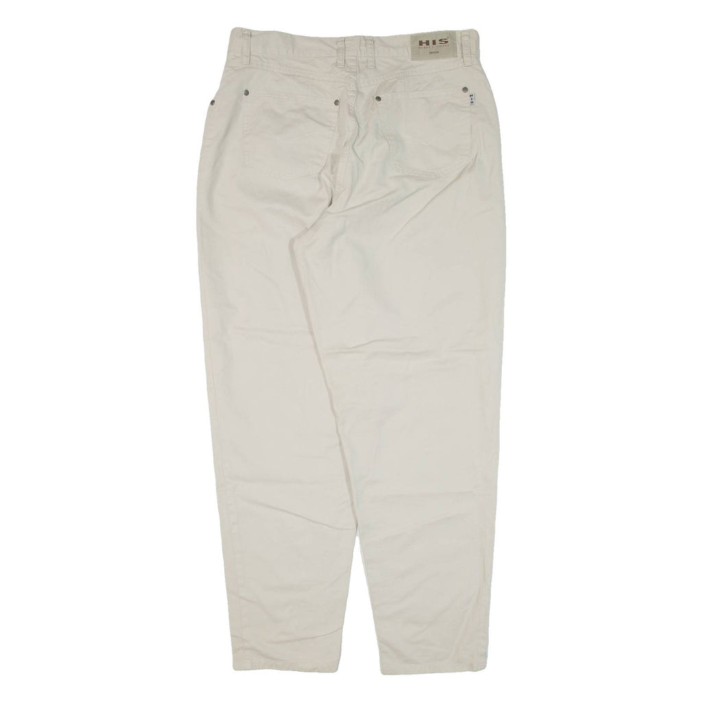 H.I.S Womens Trousers Beige Relaxed Tapered W34 L30
