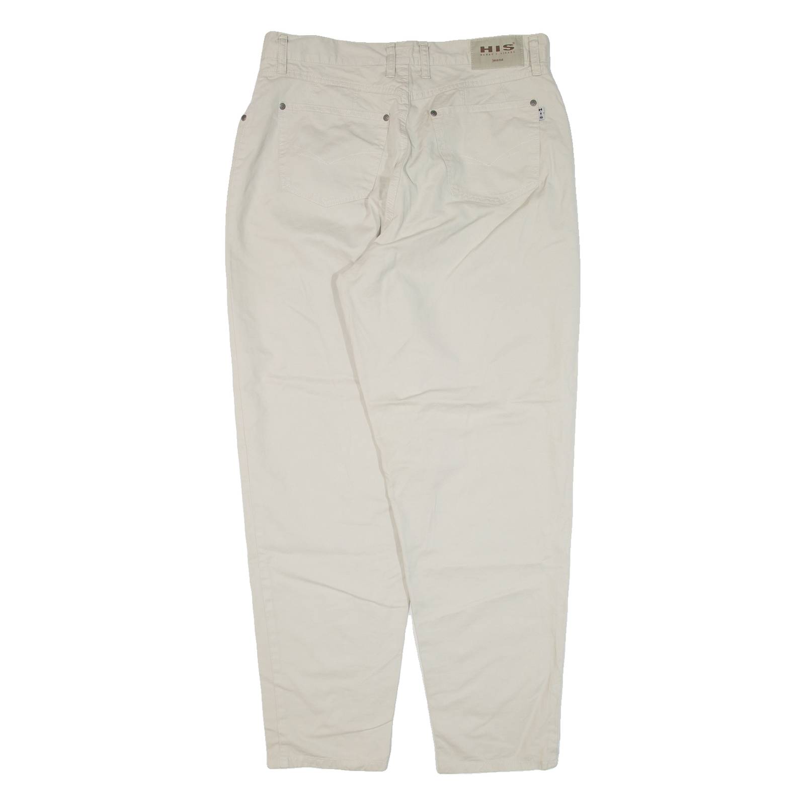 H.I.S Womens Trousers Beige Relaxed Tapered W34 L30