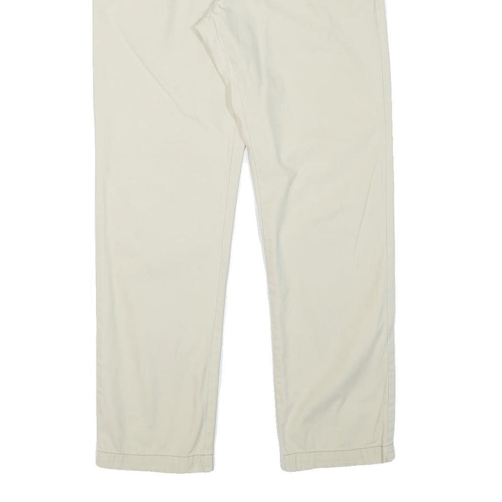 TOMMY HILFIGER Mens Regular Fit Beige Cotton Blend Trousers W32 L30 Classic Zip