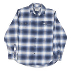 JACHS Womens Blue & White Checked Shirt M Button Front Casual Cotton Blend