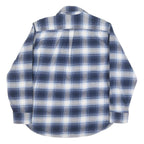 JACHS Womens Blue & White Checked Shirt M Button Front Casual Cotton Blend