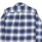 JACHS Womens Blue & White Checked Shirt M Button Front Casual Cotton Blend