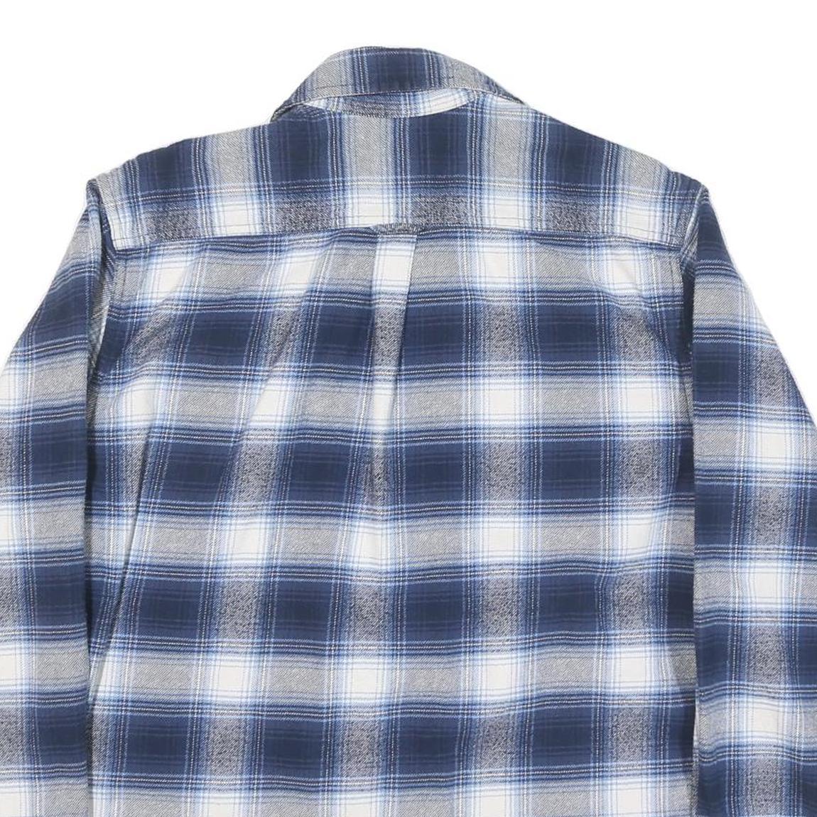 JACHS Womens Blue & White Checked Shirt M Button Front Casual Cotton Blend
