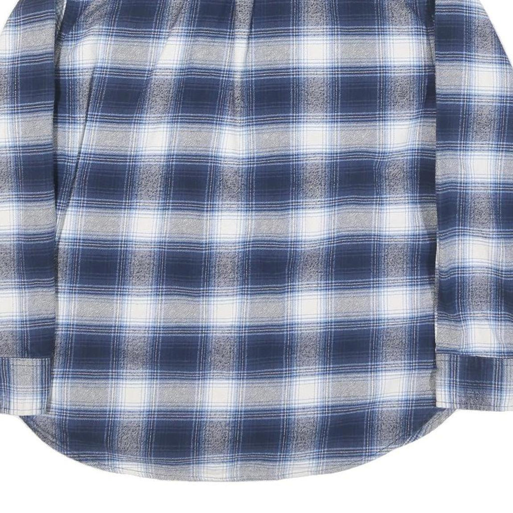 JACHS Womens Blue & White Checked Shirt M Button Front Casual Cotton Blend
